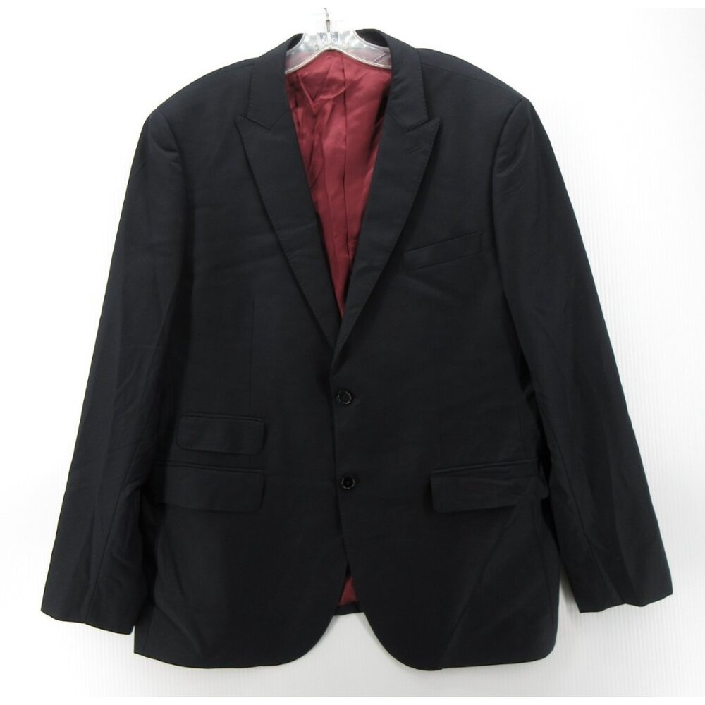 Indochino Sport Coat 46 Blazer Wool Jacket Classic Red Burgundy Lining
